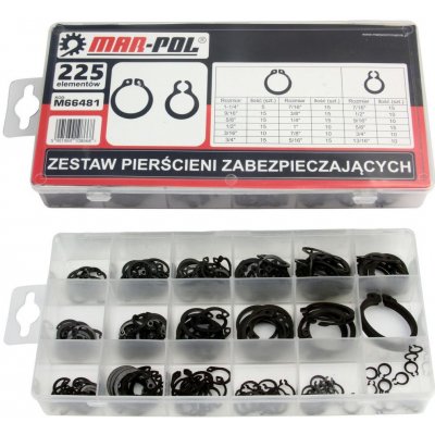 MAR-POL Sada vnějších segerových kroužků 225ks 02413 M66481 – Zboží Mobilmania