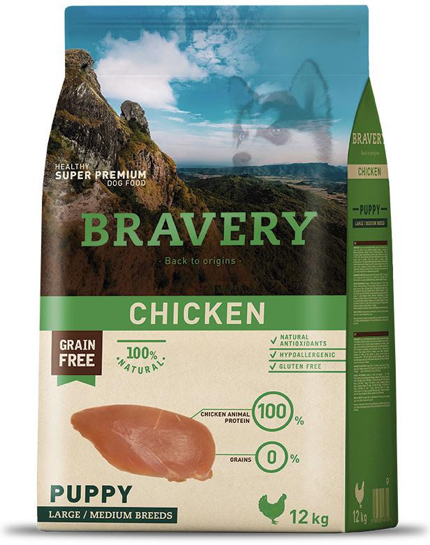 Bravery Puppy large & medium Chicken 12 kg