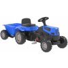 Šlapadlo GoTrac MAXI PLUS šlapací traktor Farmer s modrými tichými koly přívěs