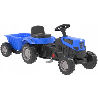 GoTrac MAXI PLUS šlapací traktor Farmer s modrými tichými koly přívěs – Zboží Dáma