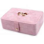 Prima-obchod Malá šperkovnice s mašličkou semiš 11x16x5,5cm barva 1 růžová sv. – Hledejceny.cz