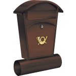 Poštovní schránka se stříškou oblou + zásobník na noviny 480x280x80mm hnědá – Hledejceny.cz
