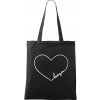 Nákupní taška a košík Adler/Malfini Handy Love You černá bílý motiv