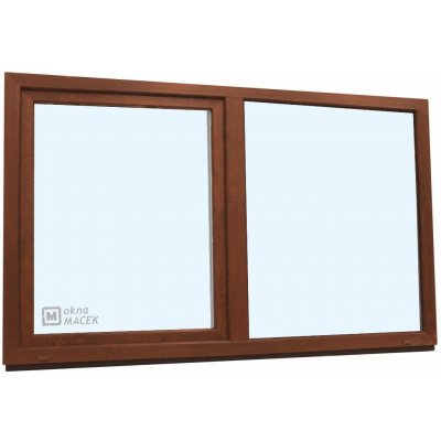 KNIPPING Plastové okno - 70 AD, 2400x1200 mm, FIX/OS, ořech Barva, imitace: ořech/bílá (jednostranně) – Hledejceny.cz