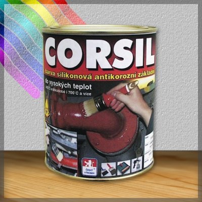 Corsil silikonová základní antikorozní barva do vysokých teplot do 400 °C, 0840 červenohnědá, 800 g – Zbozi.Blesk.cz