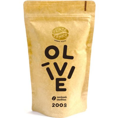Zlaté Zrnko Káva Olívie Směs 100% arabica HOŘKÁ Mletí na Espresso a zalévání turka jemné 200 g