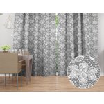 Biante Bavlněný závěs Sandra SA-550 Bílá krajka na šedém 150x240 cm – Hledejceny.cz