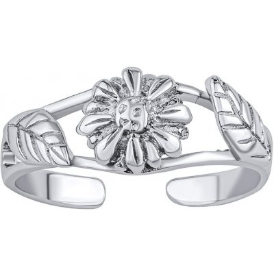SILVEGO Otevřený stříbrný prsten na nohu květina Akira PRM11671R