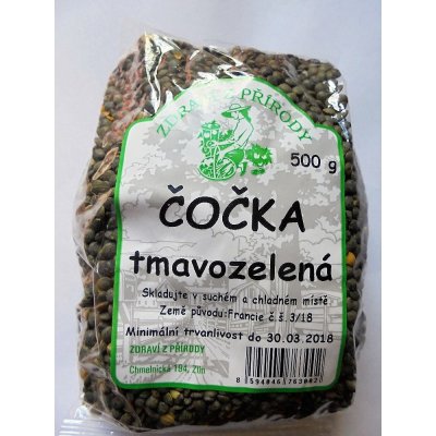 Zdraví z přírody čočka tmavozelená 0,5 kg – Zboží Dáma
