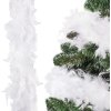 SPRINGOS Vánoční řetěz Girlanda 3m z pravého peří bílá