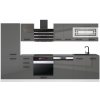 Kuchyňská linka Belini CINDY Premium Full Version 300 cm šedý lesk s pracovní deskou