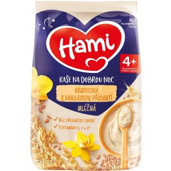 Hami Kaše na dobrou noc Krupicová s vanilkovou příchutí mléčná 210 g