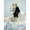 Svatební dekorace Weddingstar Svatební figurka Novomanželé sedící na dortu