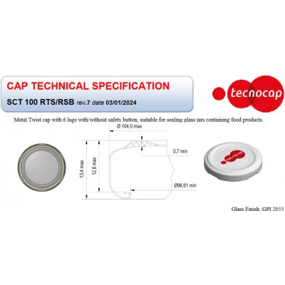 Tecnocap Víčko TO 100 bílé RSB steril TSR – Sleviste.cz