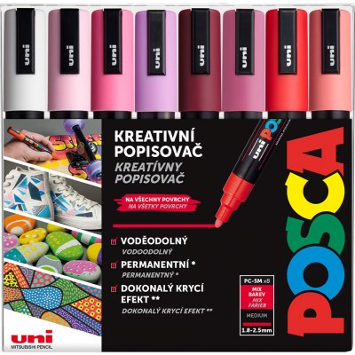 Uni PC-5M Posca Love mix teplých tónů 8 ks – Zbozi.Blesk.cz