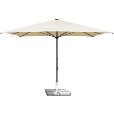 Suncomfort Profesionální slunečník Gastrofit, čtvercový 400x400 cm (4x4 m), potah polyester světlá krémová – Hledejceny.cz