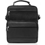 Kožená pánská taška přes rameno černá kabelka přes rameno pro práci ABR-21 – Sleviste.cz