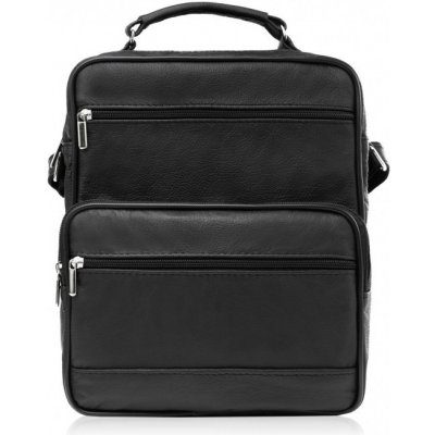 Kožená pánská taška přes rameno černá kabelka přes rameno pro práci ABR-21 – Sleviste.cz