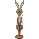 Emocio Dekorace dřevo 105x440mm ZAJÍC NA POSTAVENÍ, přírodní, bílá s růžovou – Hledejceny.cz
