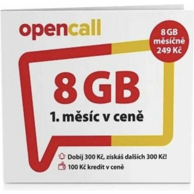 SIM karta OPENCALL s kreditem 100Kč CZ – Zbozi.Blesk.cz