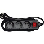 Vorel prodlužovací kabel TO-72625 1,5m 3 zásuvky vypínač černý – Sleviste.cz