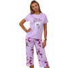 Fialové květinové jemné luxusní dámské pyžamo Capri - Youre Beautiful 1D1227