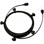 creative cables Hotový světelný řetěz LUMET 7,5 m je sestavený z 5 černých objímek, háčku a zástrčky, IP44 Barva kabelu: Černá - CM04 – Hledejceny.cz
