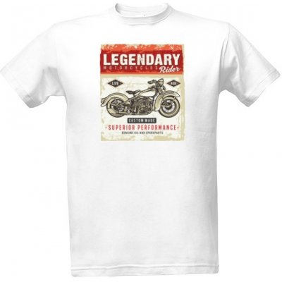 Tričko s potiskem Legendary Motorcycles Rider pánské bílé