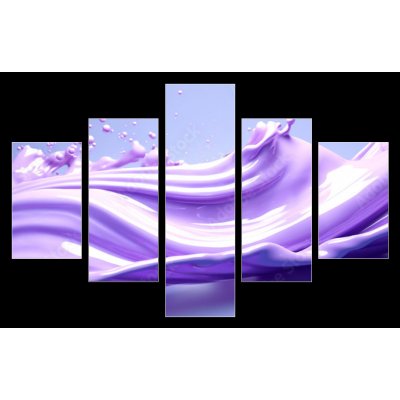 Obraz 5D pětidílný - 150 x 100 cm - Abstract purple fluid art in bright colors. Lavender background for advertising cosmetic products.Generative Ai content. – Zboží Mobilmania