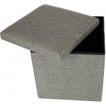 KIK Skládací puf s úložným prostorem šedý 38x38x38cm – Zboží Dáma