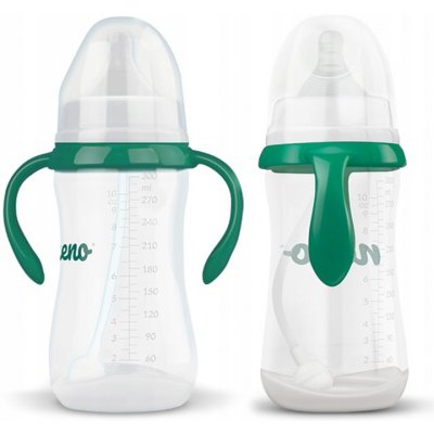 Neno Bottle antikoliková lahvička s úchyty bílá/zelená 300 ml – Zboží Mobilmania