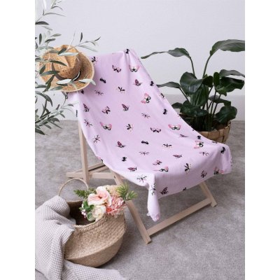 MKLuzkoviny Osuška Motýlci růžové 70 x 140 cm – Zboží Mobilmania