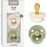 Bibs Colour symetrické dudlíky přírodní kaučuk Ivory/Sage – Zboží Dáma