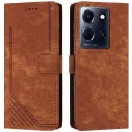 VSECHNONAMOBIL STRIPE Peněženkové pouzdro s řemínkem Infinix Note 30 / Note 30 5G hnědý 61431 – Zboží Živě