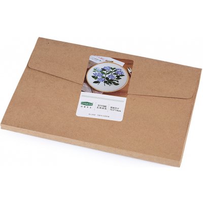 Stoklasa Vyšívací sada s předtištěným motivem 380637 1 fialové květy s listy 15x22cm – Sleviste.cz