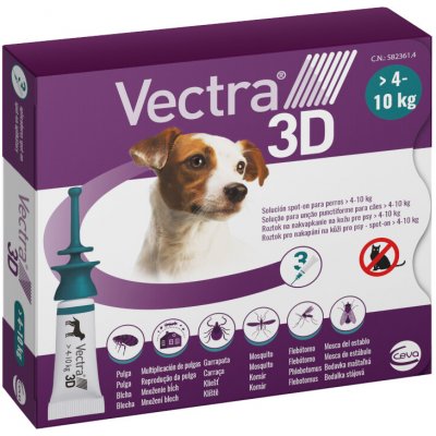 Vectra 3D pro psy od 4 do 10 kg 6 x 1,6 ml – Hledejceny.cz