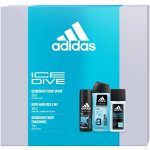 Adidas Ice Dive deodorant sklo 75 ml + sprchový gel 250 ml + deospray 150 ml dárková sada – Hledejceny.cz