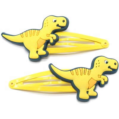 Dětské sponky s dinosaury 2 ks žlutá – Zboží Mobilmania