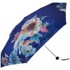 Deštník Clayre & Eef skládací deštník do kabelky s květy tm.modrý