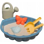 Smoby Pískoviště ekologické mušle s bábovičkami Mini Sand Pit Green s konvičkou a lopatka s hrabičkami 35 cm pro malé prostory od 18 m – Zboží Dáma