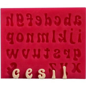 Cesil Silikonová forma Malá abeceda zakulacená 1,8 cm