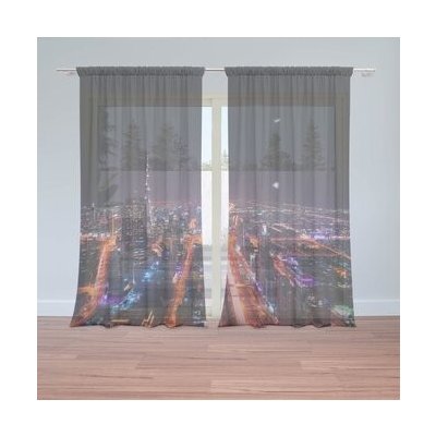 Sablio Záclony Rozsvícené město: 2ks 150x250cm – Hledejceny.cz