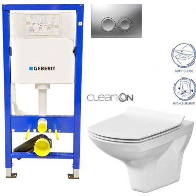 Geberit Duofix tlačítko DELTA21 matné WC CERSANIT CARINA + SEDÁTKO 458.103.00.1 21MA CA3 – Zboží Dáma