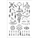 Tetovací obtisky Boho černé 13 x 8,5 cm – Zboží Mobilmania