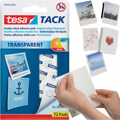 Tesa Oboustranně lepicí polštářky Tack 72 ks, 12 mm – Zboží Mobilmania
