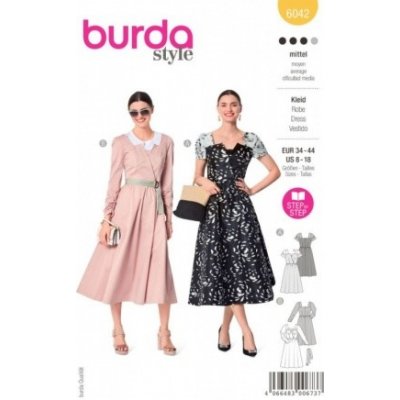 Střih Burda na dámské šaty číslo 6042 – Zboží Mobilmania