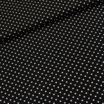 Viskózový úplet N19246/69, bílý puntík na černé, š.147cm (látka v metráži) – Zboží Mobilmania