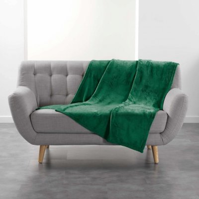 Douceur d'intérieur přehoz na postel Flanelový FLANOU zelený 125 x 150 cm