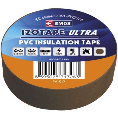 Emos F61517 Izolační páska PVC 15 mm x 10 m hnědá 10 ks – Hledejceny.cz