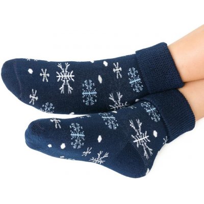 Dětské froté ponožky s vločkou tmavě modrá